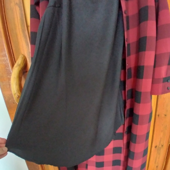 Maxi Buffalo Plaid Shirt Dress with Layering Slip - Picture 9 of 9